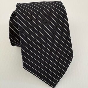 John Henry’s Men's Navy Pinstripe Tie with Subtle White Lines